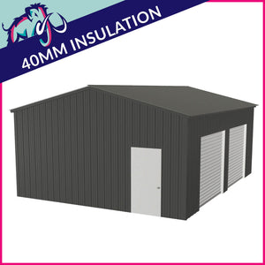 Workshop 2 Bay 10 Degree Apex Side Access 6 x 8 x 2.5m – 2 ROLLER/1 PA