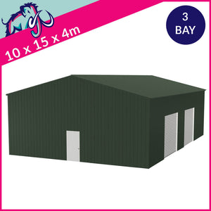 Storage Unit 3 Bay 10 Degree Apex Side Access 10 x 15 x 4m – 2 Roller/1 PA/1 FD