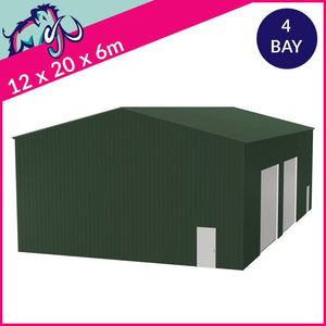 Warehouse 4 Bay 10 Degree Apex Side Access 12 x 20 x 6m – 2 Roller/1 PA/1 FD