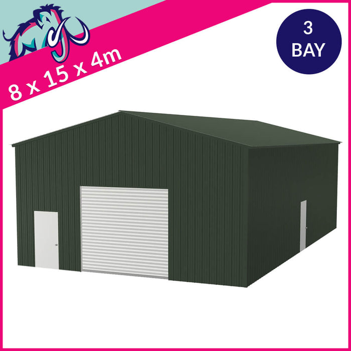 Storage Unit 3 Bay 10 Degree Apex Gable Access 8 x 15 x 4m – 1 Roller/1 PA/1 FD