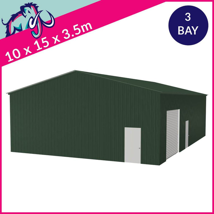 Storage Unit 3 Bay 10 Degree Apex Side Access 10 x 15 x 3.5m – 2 Roller/1 PA/1 FD