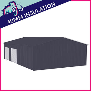 Workshop 3 Bay 10 Degree Apex Side Access 8 x 12 x 3m – 2 Roller/1 PA