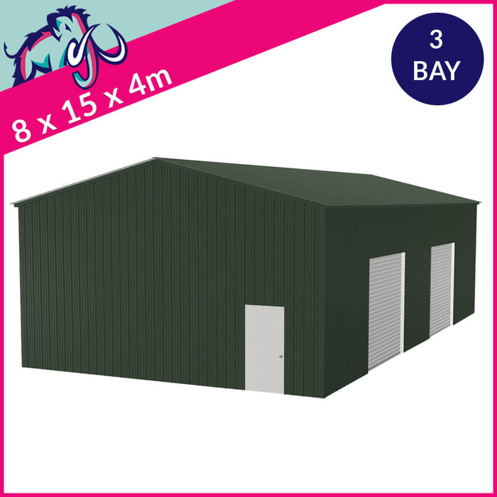 Storage Unit 3 Bay 10 Degree Apex Side Access 8 x 15 x 4m – 2 Roller/1 PA/1 FD