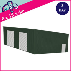 Storage Unit 3 Bay 5 Degree Mono Side Access 8 x 15 x 4m – 2 Roller/1 PA/1 FD