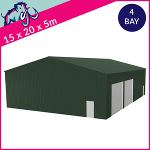Warehouse 4 Bay 10 Degree Apex Side Access 15 x 20 x 5m – 2 Roller/1 PA/1 FD