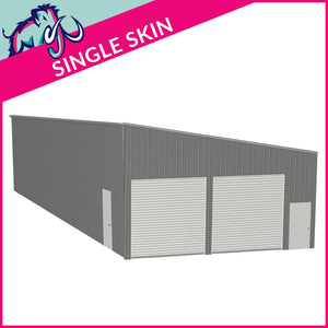 Storage Unit 4 Bay 5 Degree Mono Gable Access 8 x 20 x 4m – 2 Roller/2 PA/1 FD