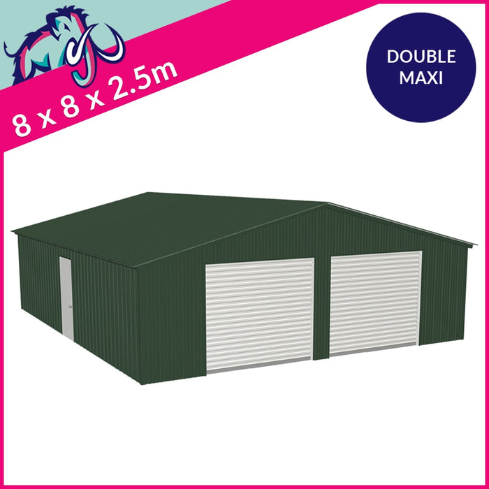 Double Maxi Apex Garage Gable Access – 8 x 8 x 2.5m– 2 Roller/1 PA