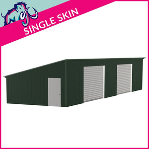 Double Maxi Pent Garage Side Access – 8 x 8 x 2.5m– 2 Roller/1 PA