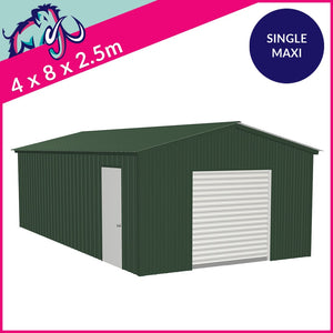 Single Maxi Apex Garage – 4 x 8 x 2.5m– 1 Roller/1 PA