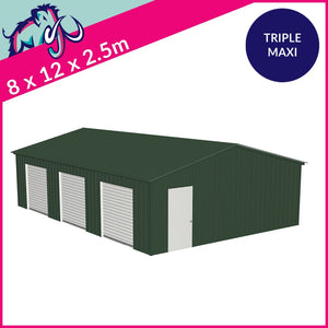 Triple Maxi Apex Garage Side Access – 8 x 12 x 2.5m– 3 Roller/1 PA