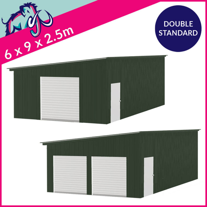 Double Standard Pent Garage Gable Access – 6 x 9 x 2.5m