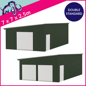 Double Standard Pent Garage Gable Access – 7 x 7 x 2.5m
