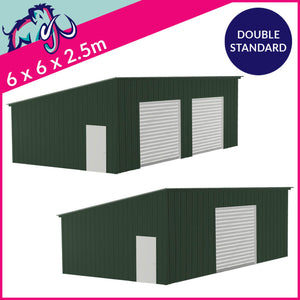Double Standard Pent Garage Side Access – 6 x 6 x 2.5m