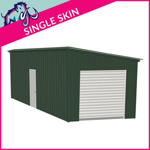 Single Standard Pent Garage – 3 x 9 x 2.5m– 1 Roller/1 PA