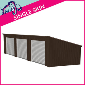Triple Standard Pent Garage Side Access – 6 x 12 x 2.5m– 3 Roller/1 PA