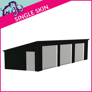 Triple Standard Pent Garage Side Access – 6 x 12 x 2.5m– 3 Roller/1 PA