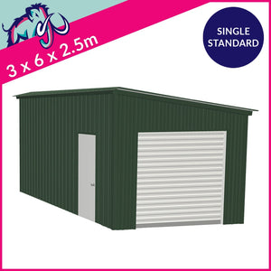Single Standard Pent Garage – 3 x 6 x 2.5m – 1 Roller/1 PA